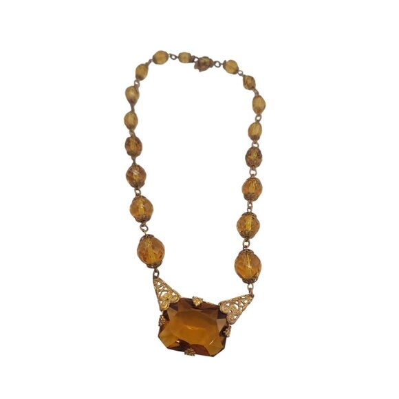 Beautiful Czech Glass and Crystal Necklace (A6598) - Picture 2 of 6